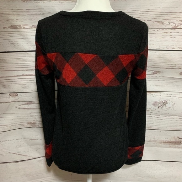 NWOT 12 PM By Mon Ami Buffalo Plaid Sweater - Picture 4 of 7